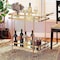 Baxton Studio Destin Modern Glam Brushed Gold Finished Metal and Mirrored Glass 2-Tier Mobile Wine Bar Cart 181-11196-Zoro - alternate 7